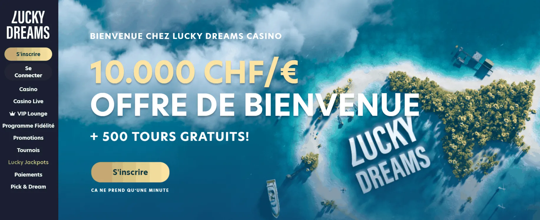 Lucky Dreams Casino Page d'accueil
